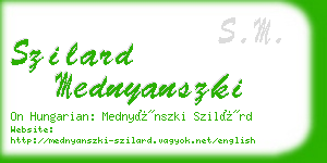 szilard mednyanszki business card